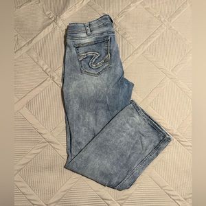 Plus suki slim boot silver jean